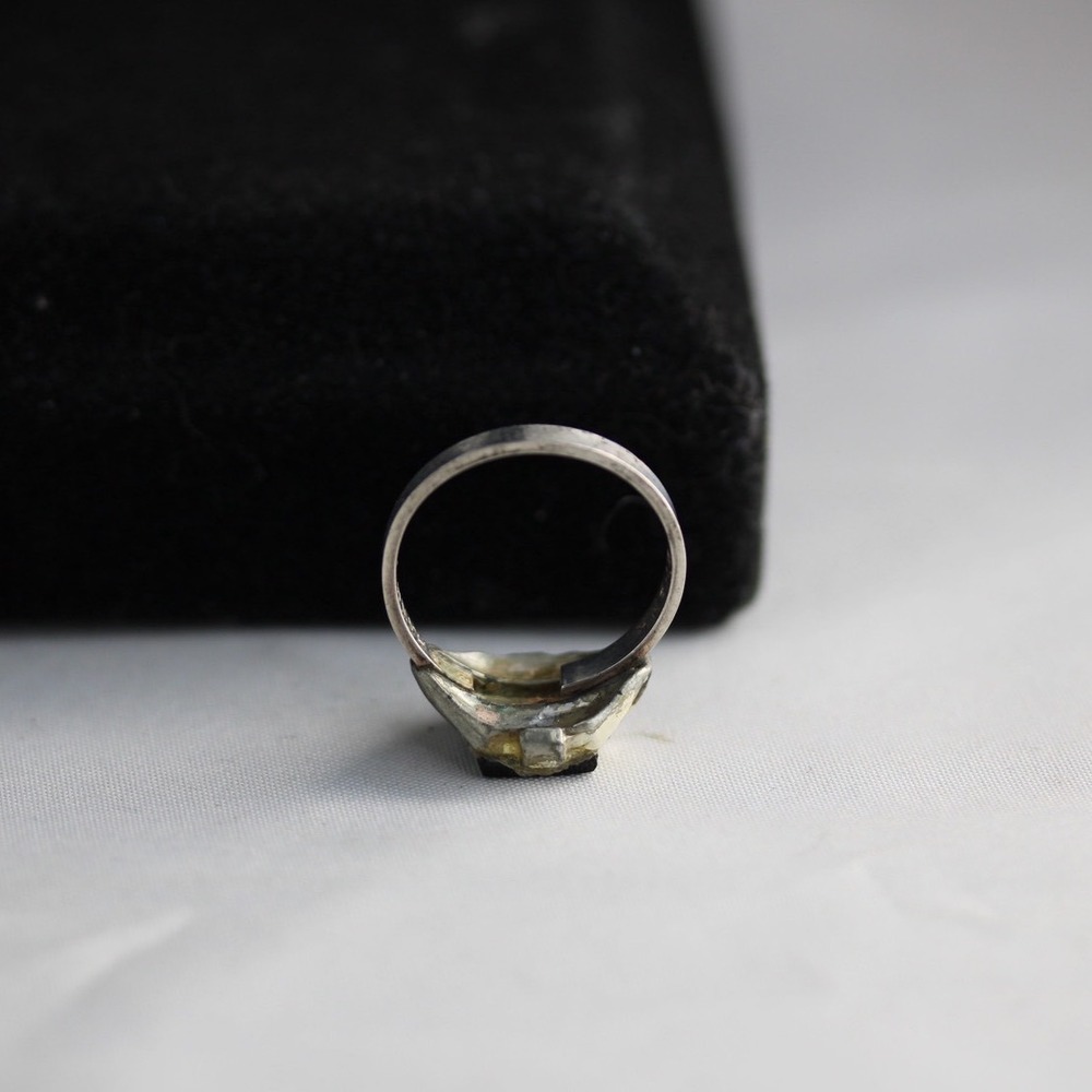Vintage Sterling Silver Roman Soldier Cameo Ring Adjustable Size 6-7 Signet - Picture 6 of 9